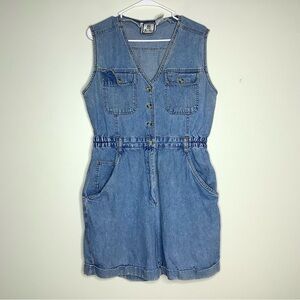 < Vintage Bill Blass Denim Shortalls >
